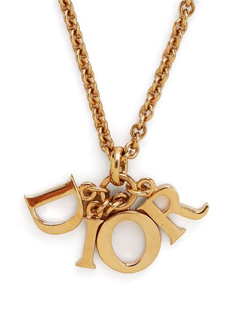 christian dior letter necklace